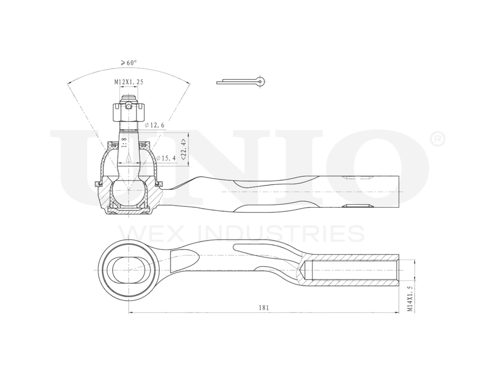 Наконечник рулевой левый UNIO SSP-10170