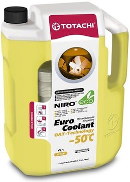 NIRO™ EURO COOLANT OAT TECHNOLOGY -50°C TOTACHI Антифриз желтый (4 Литра)