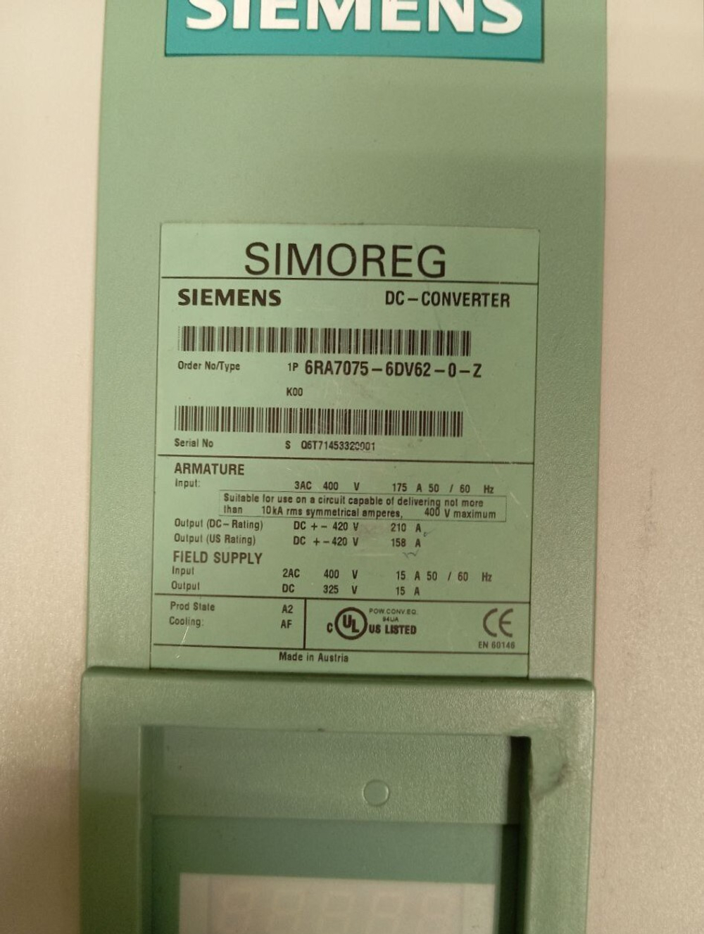 Модули Siemens 6RA7075-6DV62-0-Z б/у