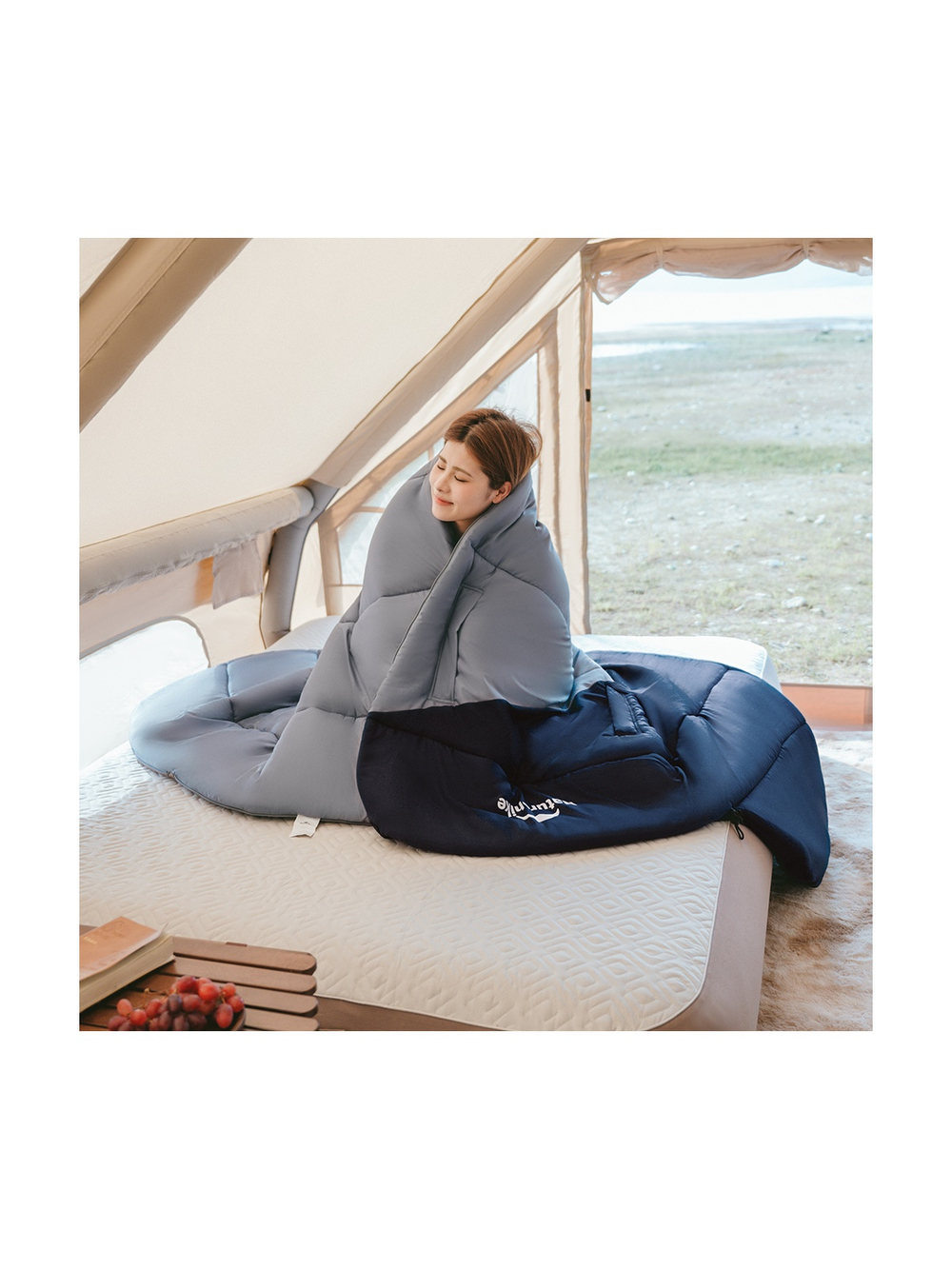 Спальный мешок Naturehike Sunny Day PL02 CNK2550WS028 U450, зеленый с коричневым, молния справа