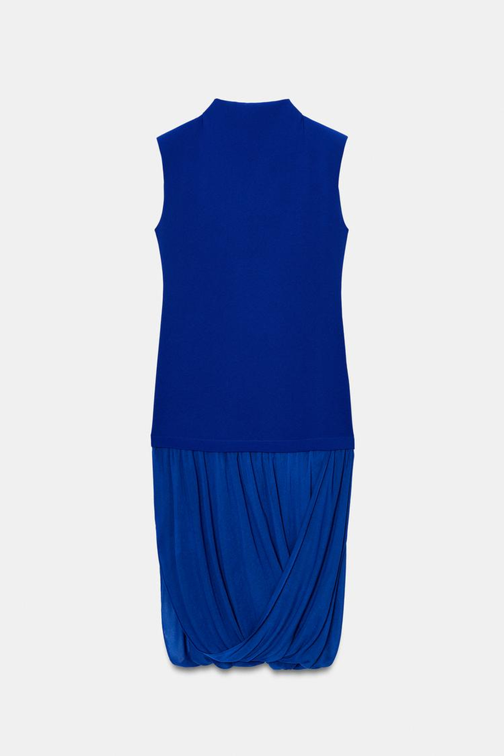 ZARA КОМБИНИРОВАННОЕ ПЛАТЬЕ МИДИ, ЯРКО-СИНИЙ