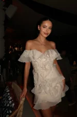 Платье короткое Флёр цвет, Молочный