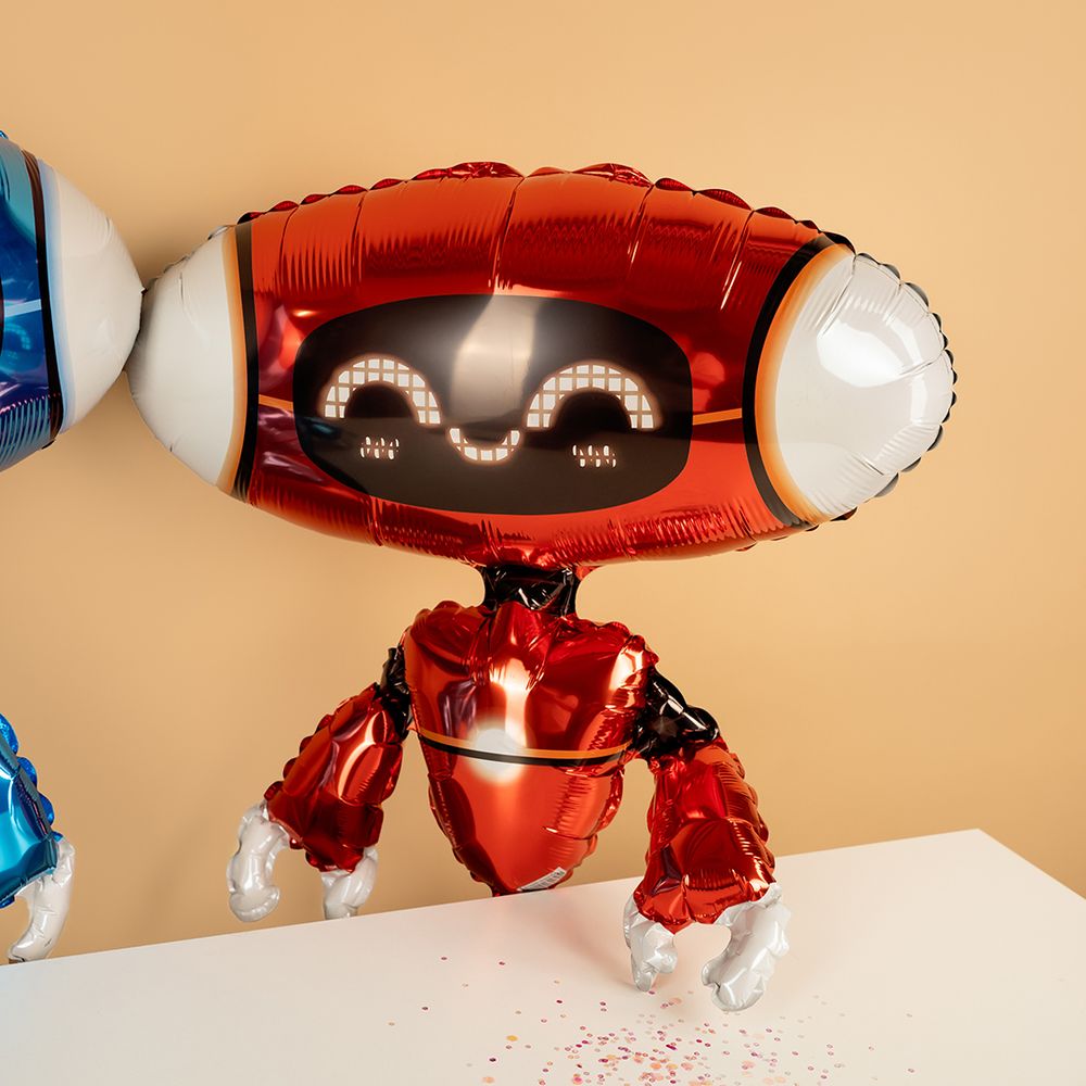 Шар (27''/69 см) Фигура, Робот, Красный, 1 шт.