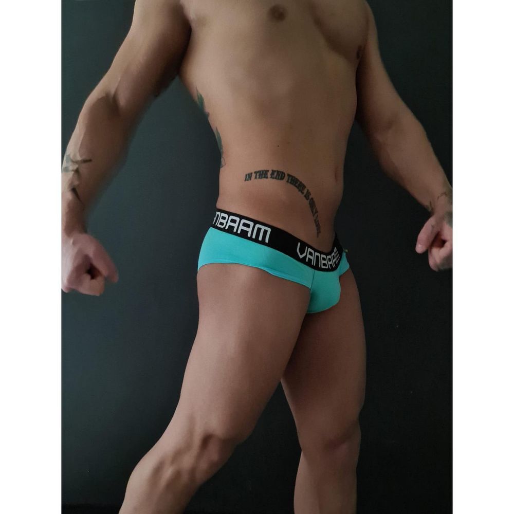 Мужские трусы слипы бирюзовые Van Baam 	48135