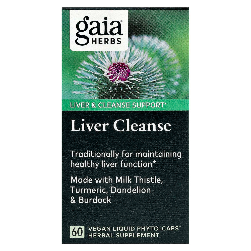Gaia Herbs, Liver Cleanse, 60 вегетарианских фито-капсул с жидкостью