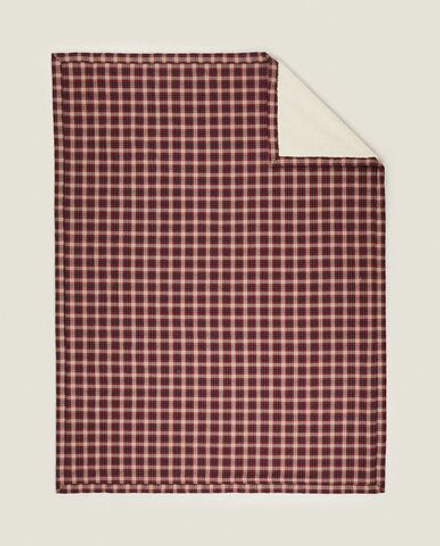Zara Home Двухсторонний плед в новогоднем стиле с подкладкой из искусственного меха тартан 140х190 см 2173/004
