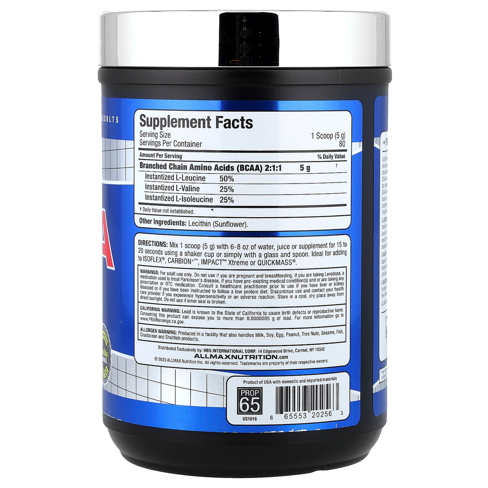 ALLMAX, Essentials, аминокислоты с разветвленной цепью, 400 г (14,11 унции)
