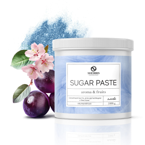 Классическая сахарная паста "Sherris" с ароматом сливы и блестками, 1000 гр