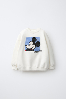 ZARA ТОЛСТОВКА MICKEY MOUSE © DISNEY, ЭКРЮ