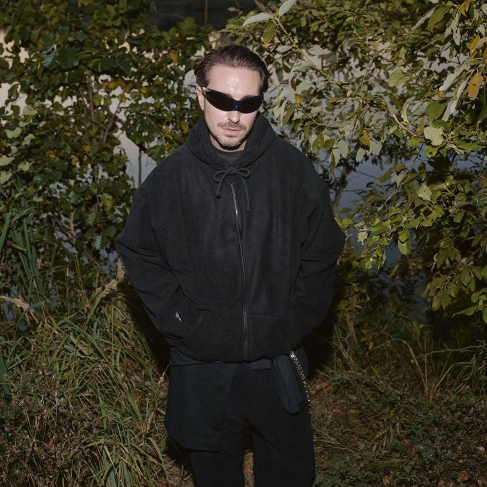 Худи Смерч оверсайз на молнии Флиска #7 черное