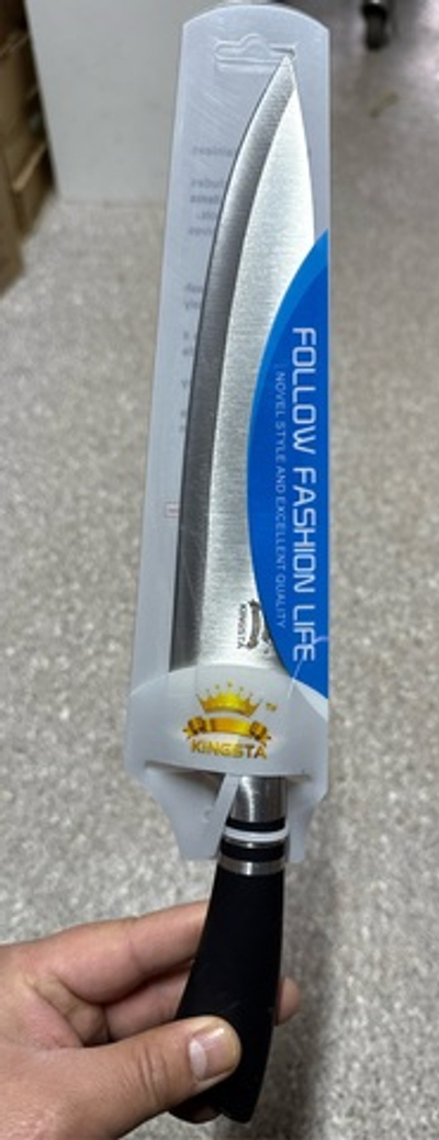 Нож кухонный черная ручка Family kingsta шеф