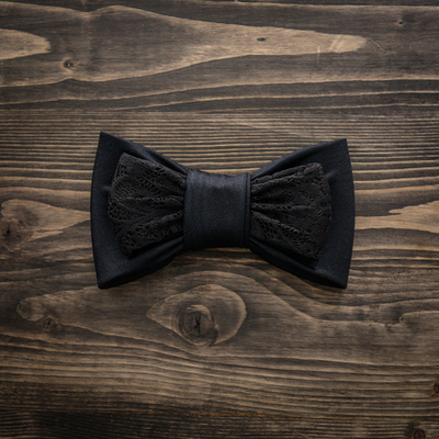 Bow 03-01-01 | Бант для платья из бифлекса и гипюра