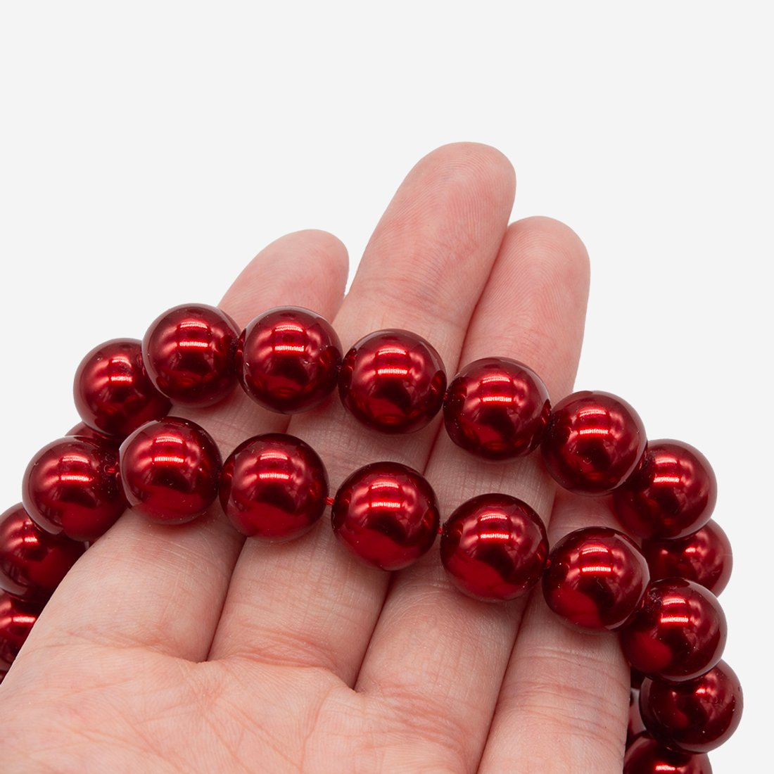 Хрустальный жемчуг, оттенок "Красный", шар 12,1мм, улучшенное покрытие