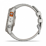 Смарт часы Garmin Fenix 7 Pro Sapphire Solar титановый серый с серо-оранжевым ремешком