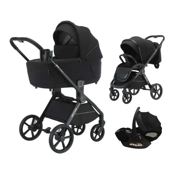 Коляска 3 в 1 Luxmom Aurum Black