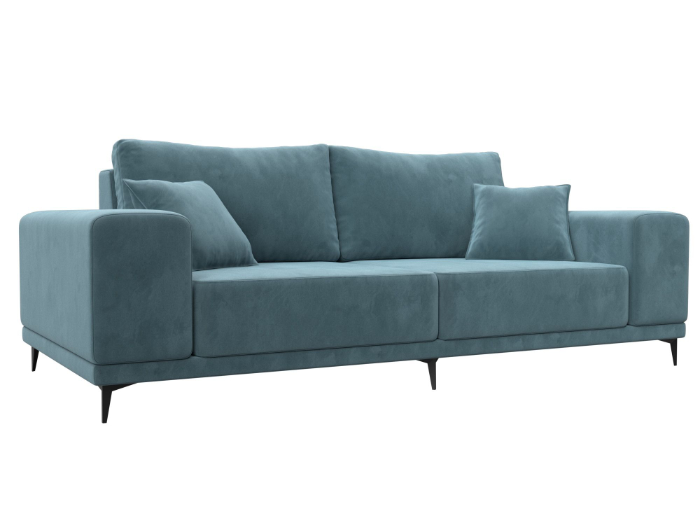 Диван прямой Льюес, Бирюзовый, Велюр, 108594