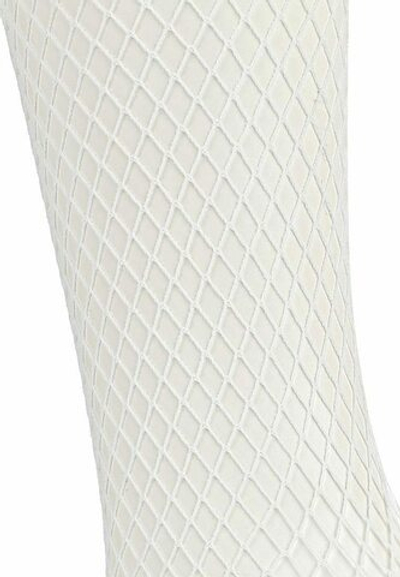 Чулки Le Frivole в мелкую сетку с кружевной резинкой белые S/M