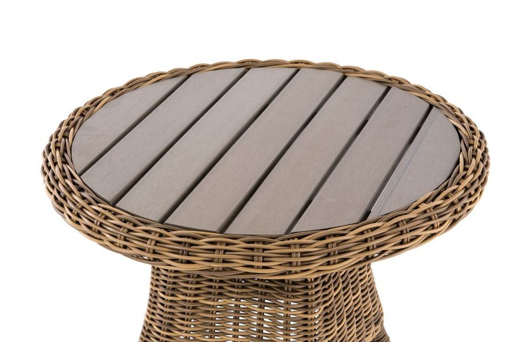 Равенна, стол кофейный коричневый/соломенный, искусственный ротанг