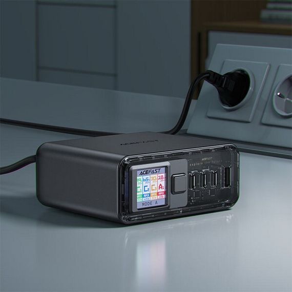 Зарядное устройство AceFast Z4 PD218W GaN 3*USB-C+USB-A (AF-Z4-GY) Space Gray