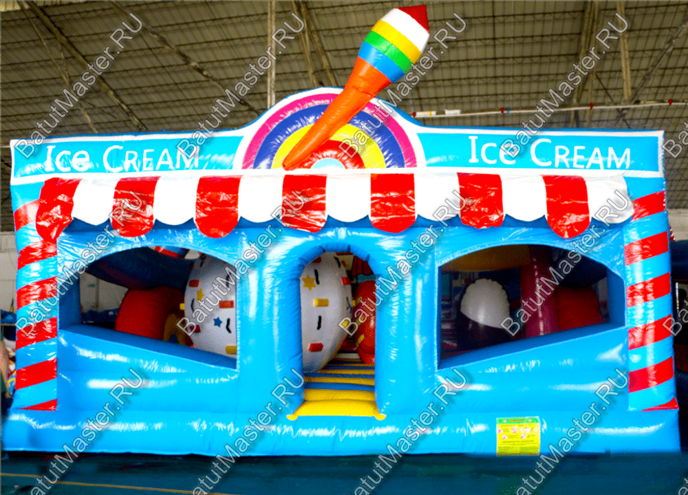 Коммерческий надувной батут "Мороженое" 6*6*3.5 м