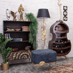 Светильник напольный торшер Monstera Deliciosa (Монстера) с абажуром Сити-2 Черный