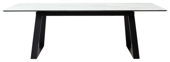 Стол Франк 180 БЕЛЫЙ МРАМОР, стекло / ЧЕРНЫЙ