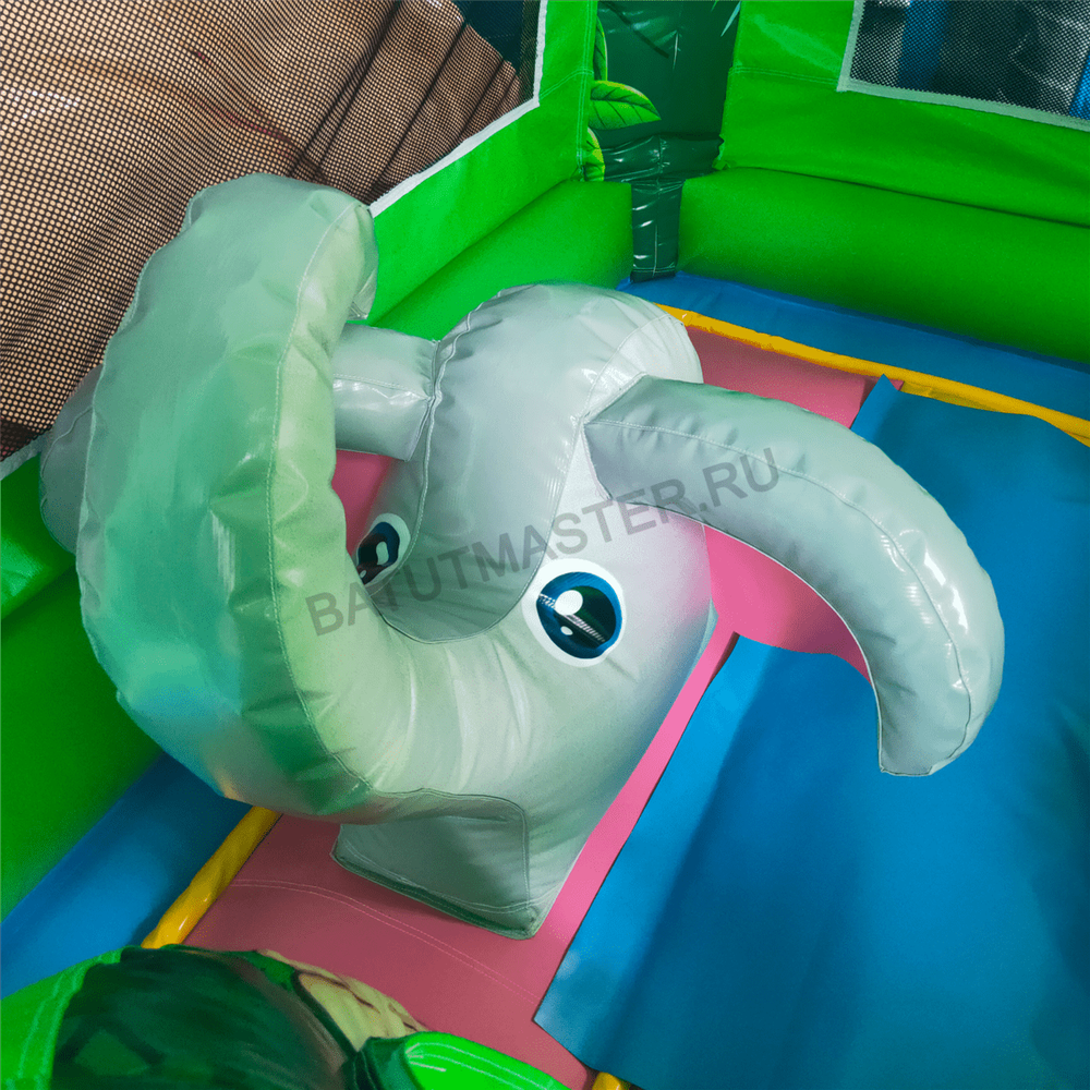 Надувной коммерческий батут Тропический лес 4х4х3.2 м