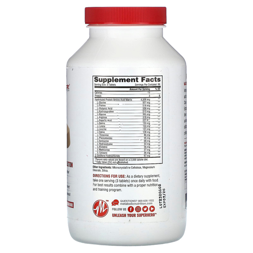 Metabolic Nutrition, Amino 4500, 180 таблеток