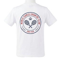 Детская теннисная футболка Monte-Carlo Kids Country Club MCCC Print On Back - white