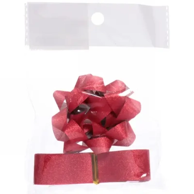 Набор для декорирования «Мерцание» бант 6см, лента 2см (3м), Коралловый