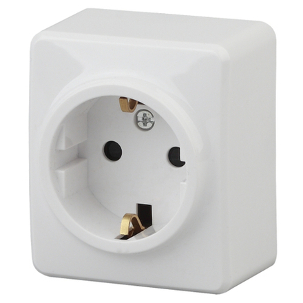 Розетка ЭРА Эксперт 11-2203-01 с заземлением 2P+E Schuko 16A-250В IP20 ОУ белый