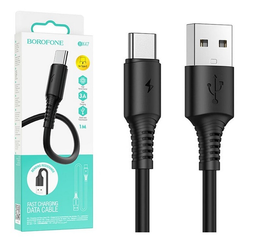 Кабель USB - TypeC BOROFONE BX47 (черный) 1м