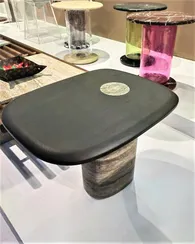 Стол кофейный 4893, 51х40х43 см, травертин, дерево