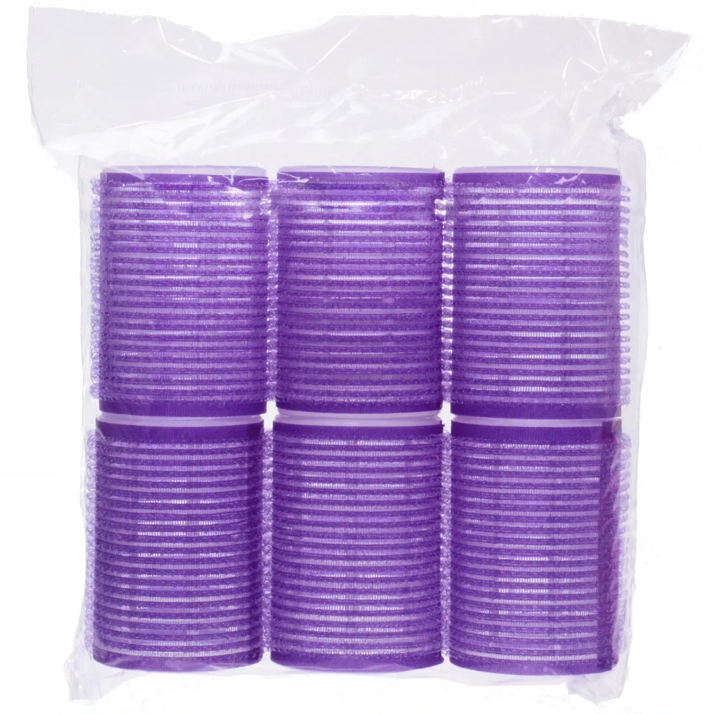 Бигуди липучки, 6шт., однотонные, цвет микс, d-4,5