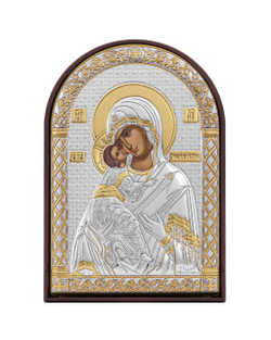 Владимирская БМ, икона арочная, пластик коричневый 48x71