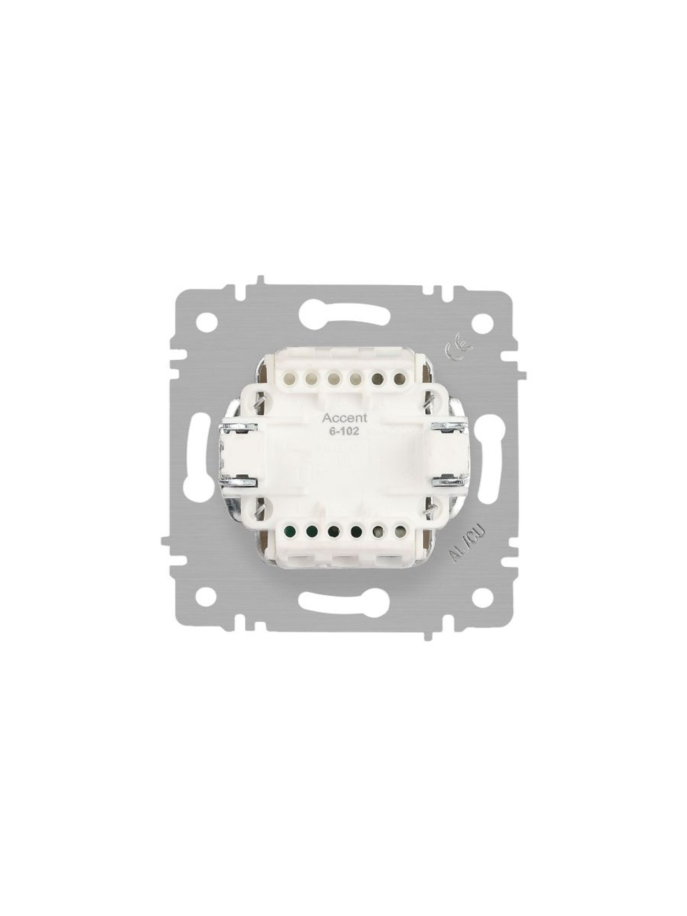 Выключатель 1-кл. СП Accent 6-102-09 10А IP20 250В с подсветкой AL/CU титан Intro Б0063460