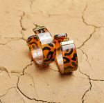 Серьги Nature Bijoux, Jaguar, полукольца из рога, с принтом, NB25.2-12-90446 (коричневый)