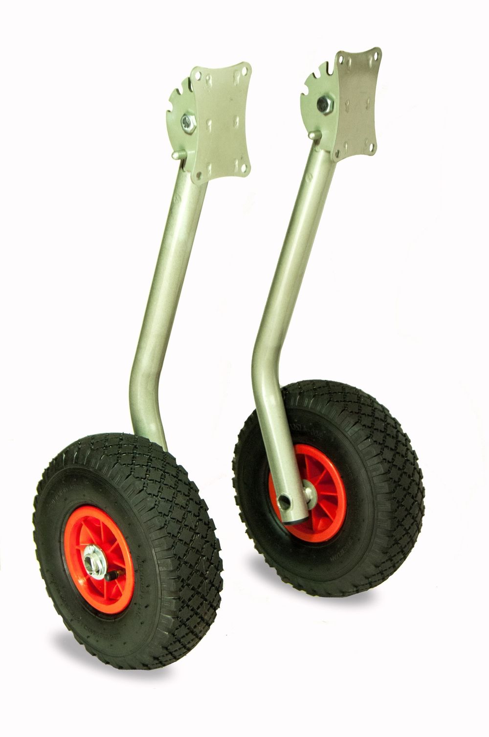 Транцевые колёса перекидные с усиленным креплением "Ёжик" (для лодок НДНД) (оцинковка, лак)