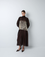 Топ-украшение вышитый камнями и пайетками бежевый