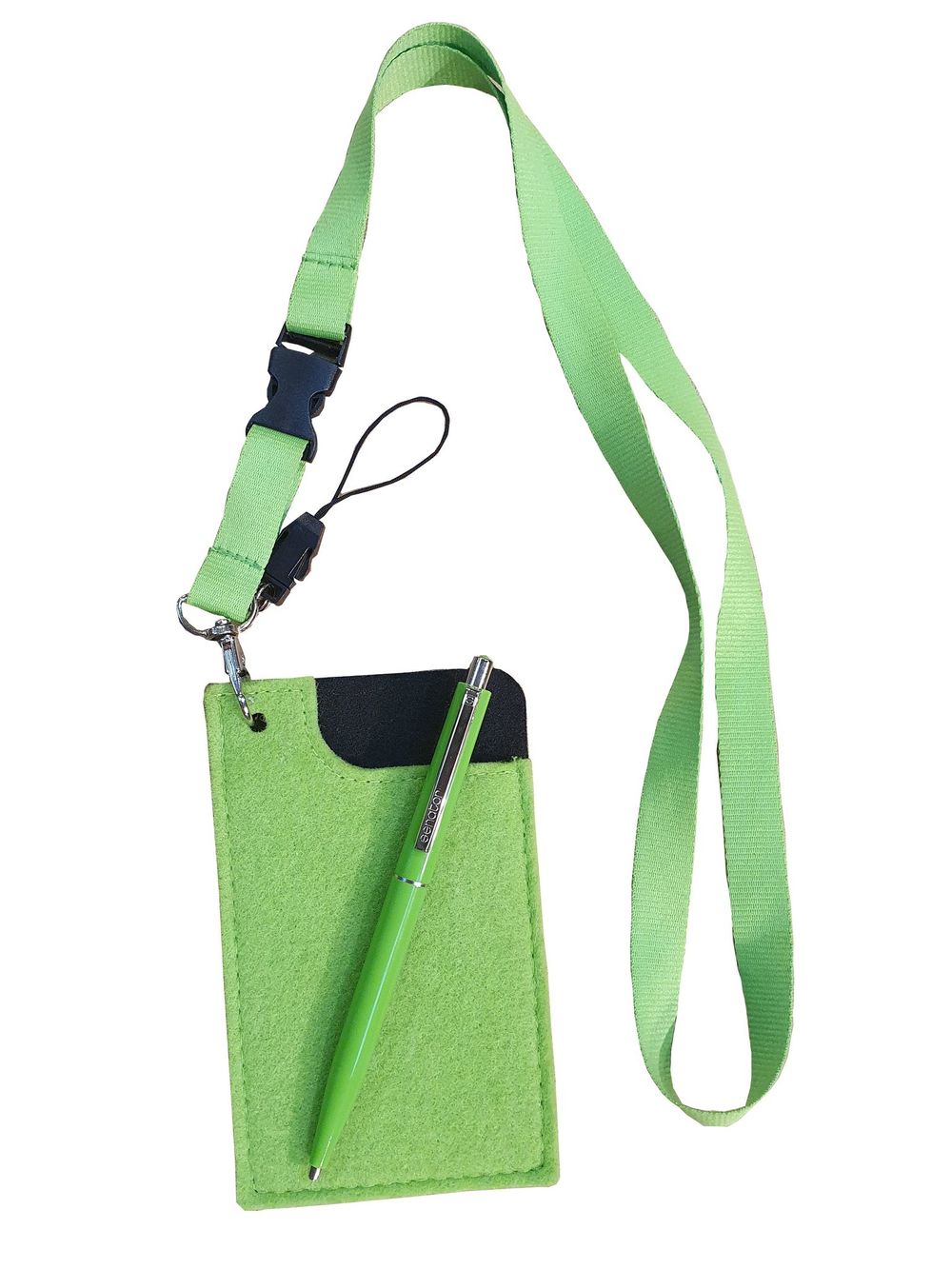 Ланьярд из фетра для карт Зелёный