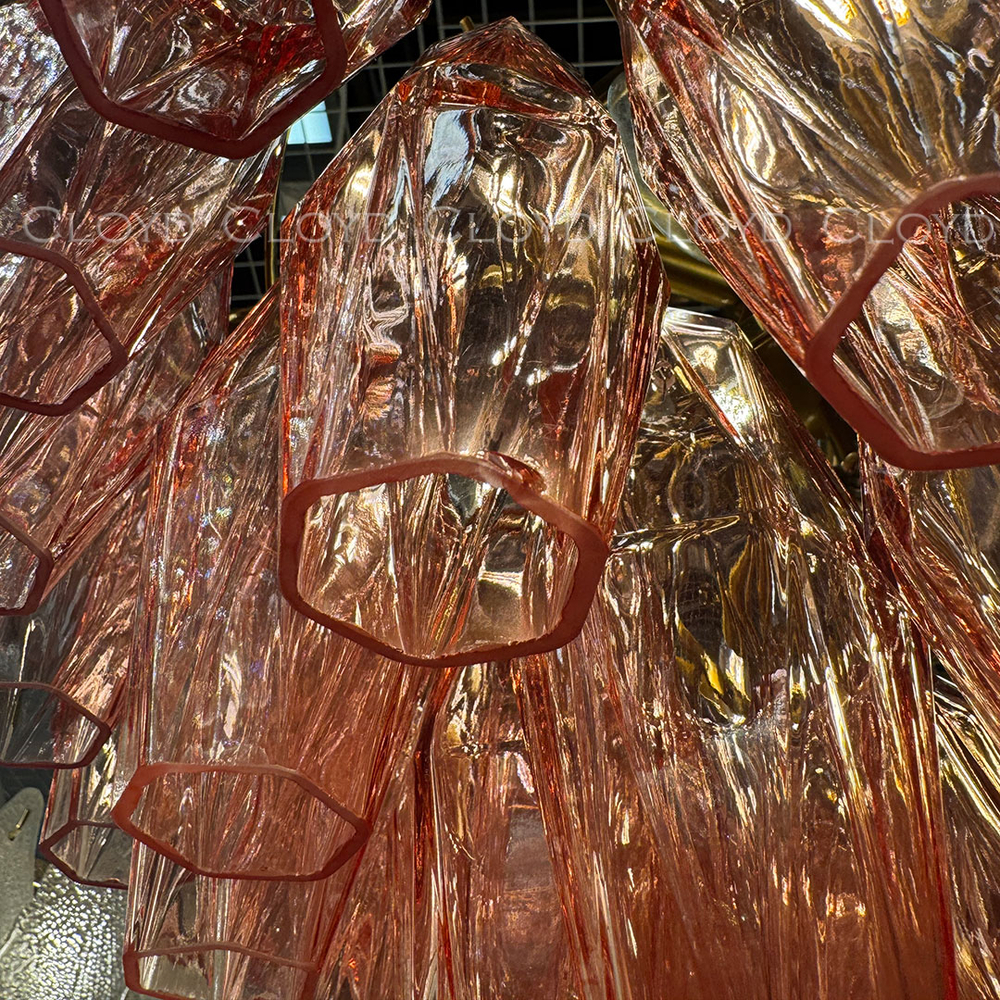 Люстра Cloyd CALCUTTA C6 / Ø60 см - латунь - розов.стекло (арт.11684)