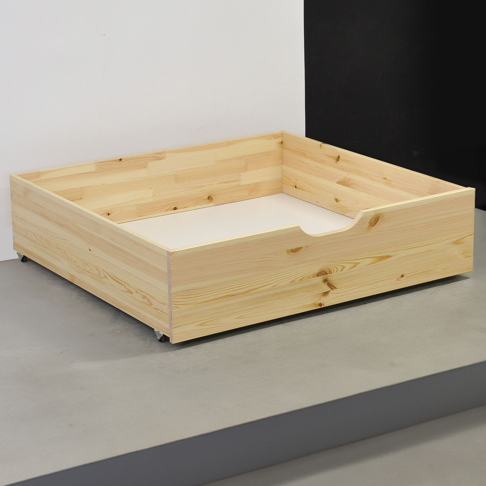 Выдвижные ящики для кровати Дана из массива сосны, 2 шт., прозрачный лак
