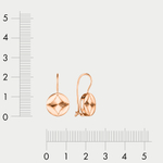 Серьги для женщин из розового золота 585 пробы без вставки (арт. Сд3899)