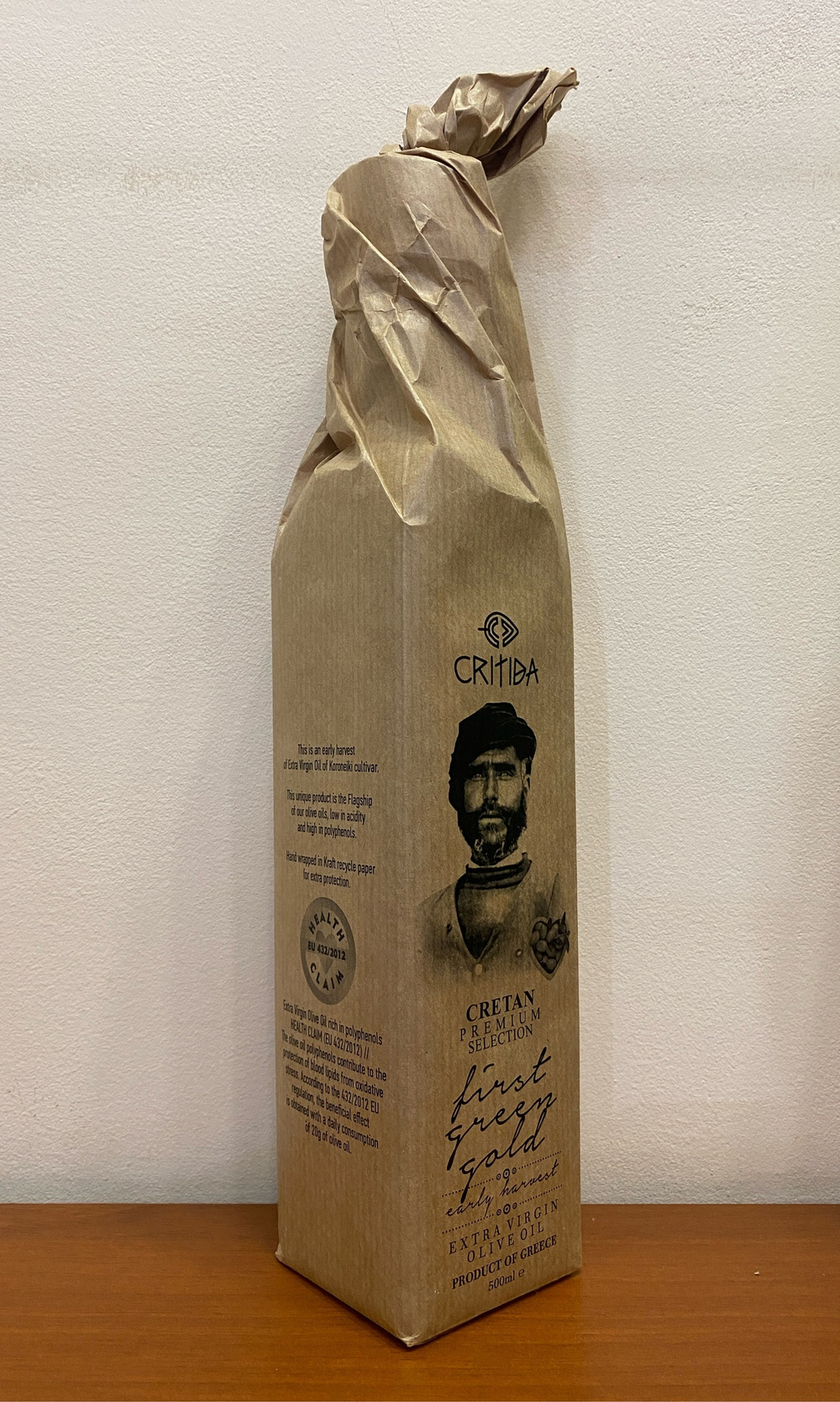Оливковое масло Critida Crеtan Prеmium Sеlеction first grееn gold GRANDFATHER kraft papеr Extra Virgin, 0,5л , Греция , Греция