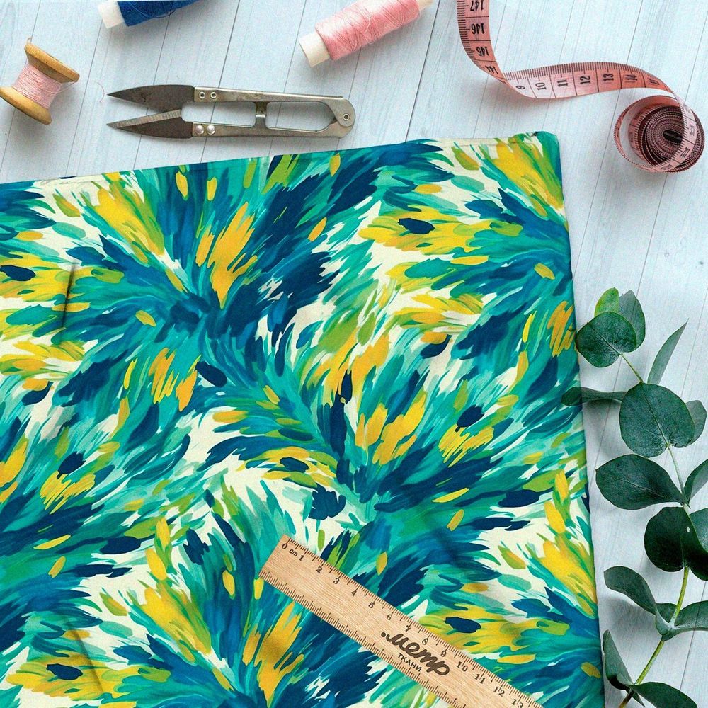 Ткань премиум атлас чарующие танцы ветра