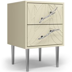 Тумба Арт Колор leaves Стайл Сильвер Серый шелк