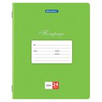 Тетрадь 24 л. КОМПЛЕКТ 10 шт. BRAUBERG "КЛАССИКА", линия, обложка картон, ЗЕЛЕНАЯ, 106662