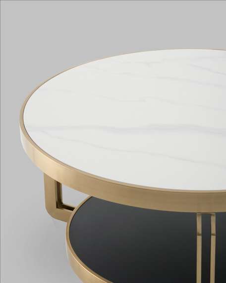 Журнальный столик Калисто 90*90 см светлая и темная керамика