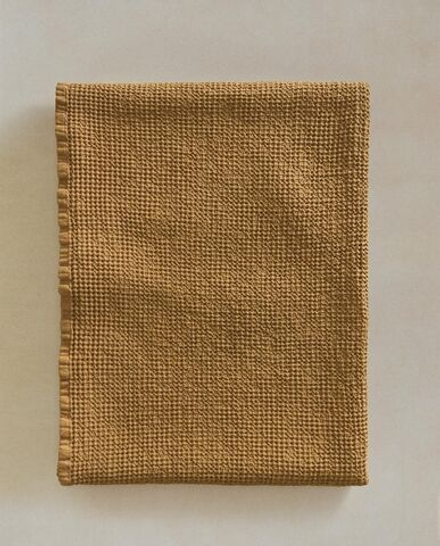 Zara Home - Мини вафельное банное полотенце, желтый, 50х90 см