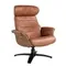 Кресло-реклайнер Angel Cerda A928 коричневая кожа и шпон ореха